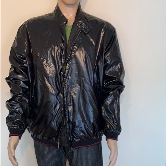 MENS GUCCI BLACK NYLON BOMBER WEB STRIPES JACKET.